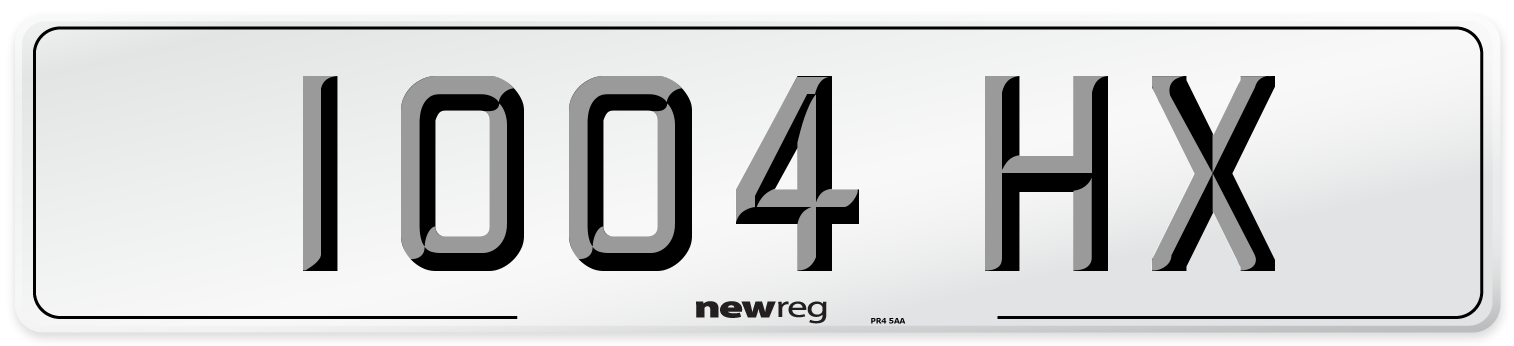 1004 HX Number Plate from New Reg